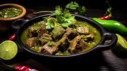 Savory and spicy Instant Pot chili verde, with tender chunks of pork and a tangy green sauce. 