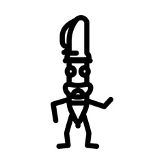 study pen character line icon vector. study pen character sign. isolated contour symbol black illustration