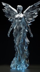 A winged victory samothrace statue made in glass Ai generated art