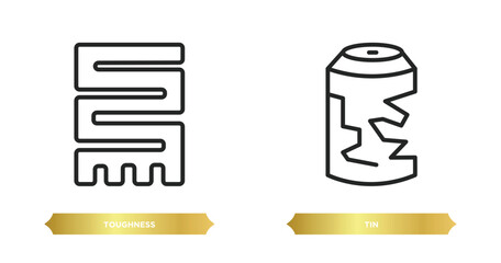 two editable outline icons from zodiac concept. thin line icons such as toughness, tin vector.