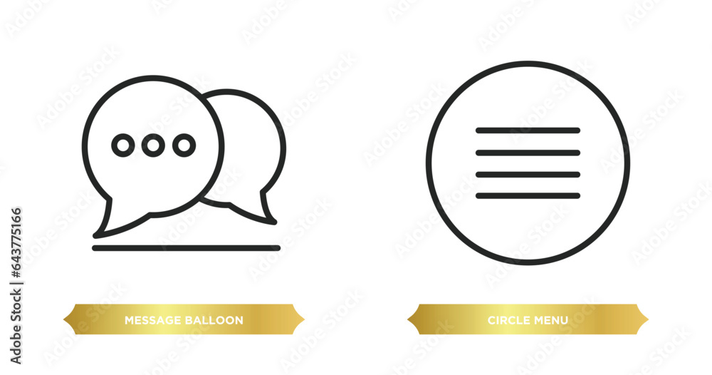 Poster two editable outline icons from ultimate glyphicons concept. thin line icons such as message balloon