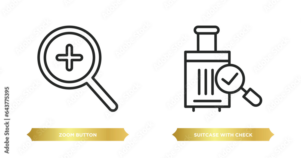 Poster two editable outline icons from ultimate glyphicons concept. thin line icons such as zoom button, su