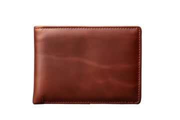 Brown leather billfold isolated on transparent background, Generative AI