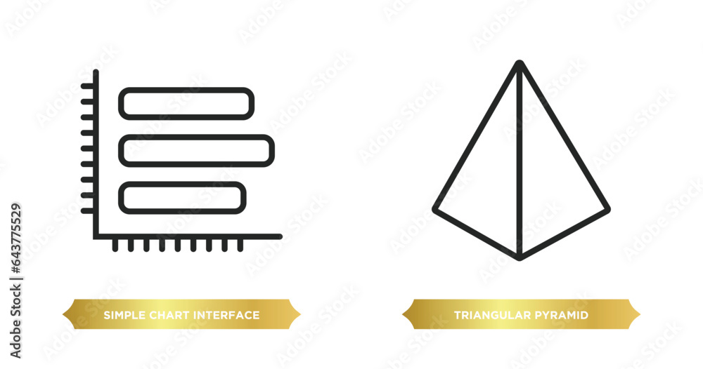 Poster two editable outline icons from user interface concept. thin line icons such as simple chart interfa