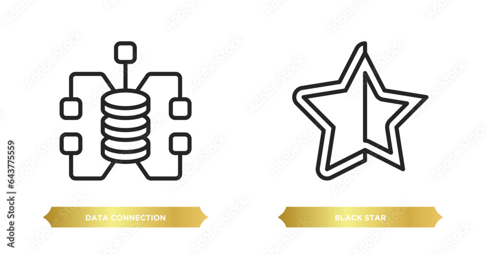 Poster two editable outline icons from user interface concept. thin line icons such as data connection, bla