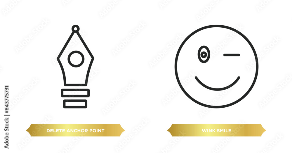 Poster two editable outline icons from user interface concept. thin line icons such as delete anchor point,