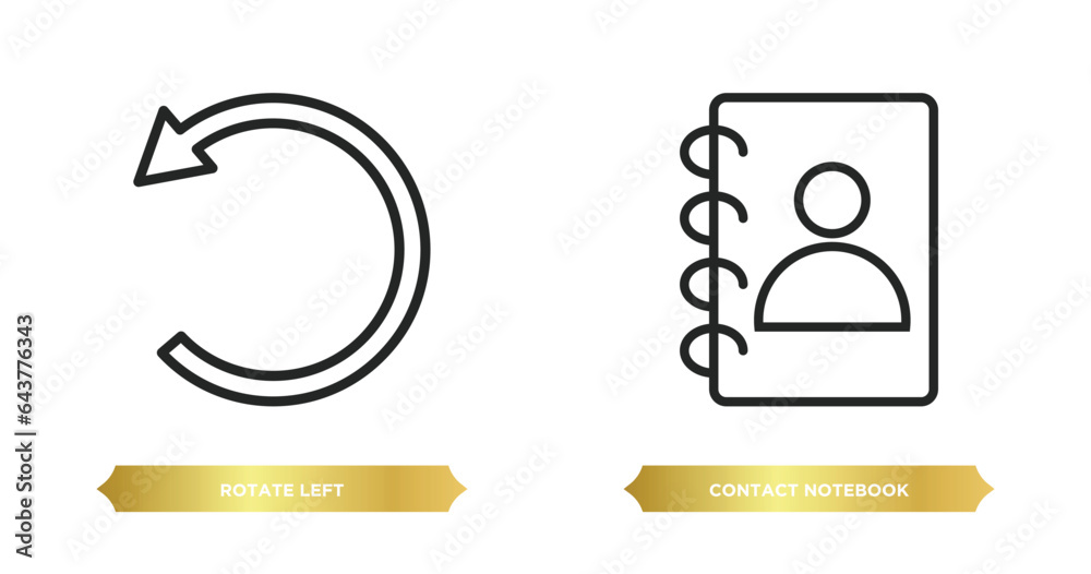 Poster two editable outline icons from user interface concept. thin line icons such as rotate left, contact
