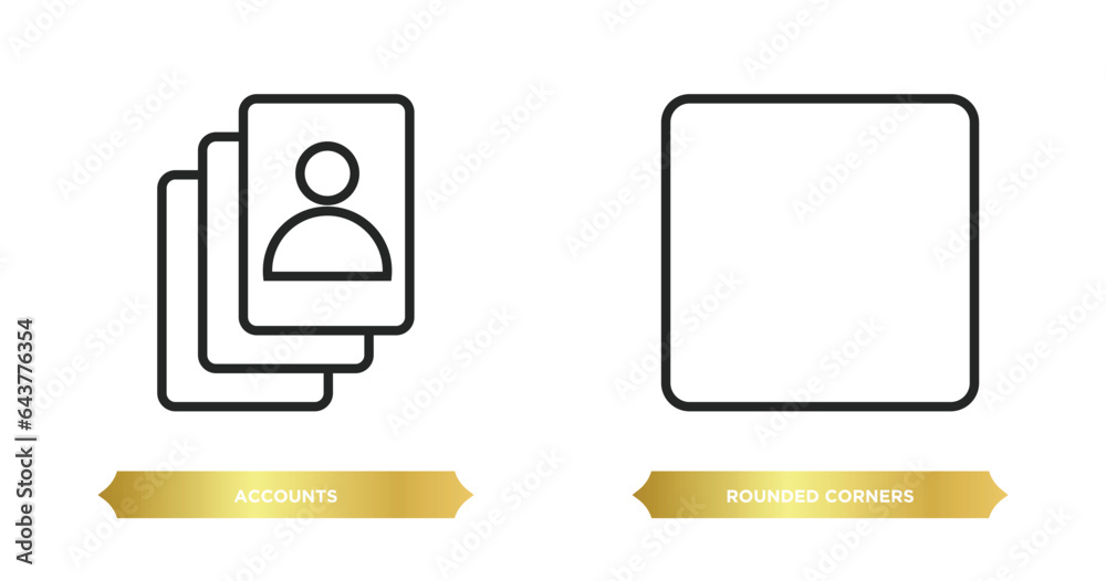 Poster two editable outline icons from user interface concept. thin line icons such as accounts, rounded co