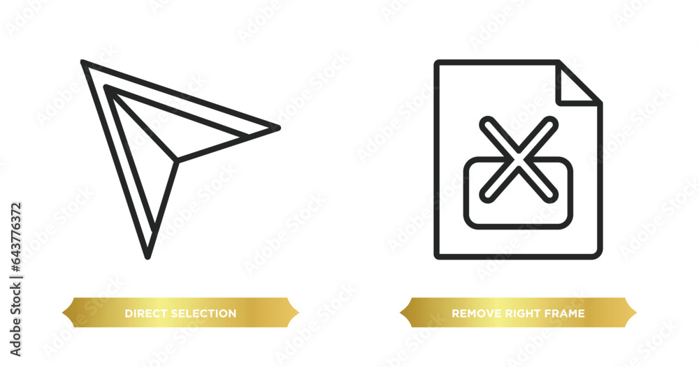 Poster two editable outline icons from user interface concept. thin line icons such as direct selection, re