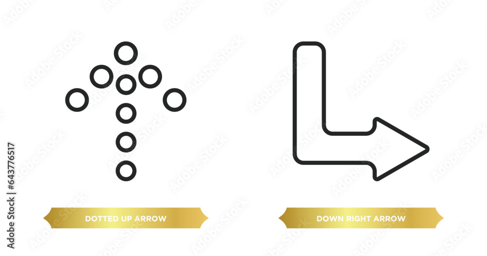 Poster two editable outline icons from user interface concept. thin line icons such as dotted up arrow, dow