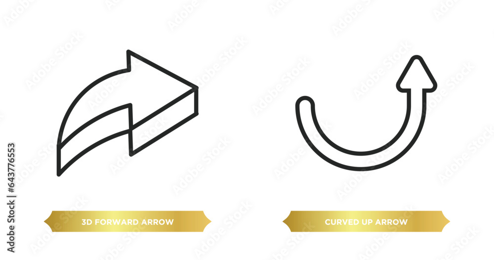 Poster two editable outline icons from user interface concept. thin line icons such as 3d forward arrow, cu