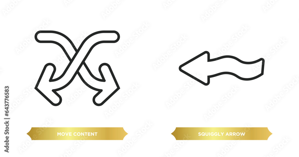 Poster two editable outline icons from user interface concept. thin line icons such as move content, squigg