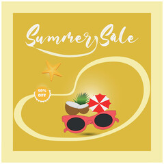 Summer sale flyer template design
