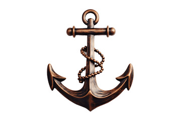 anchor with rope isolated on transparent background, Generative AI