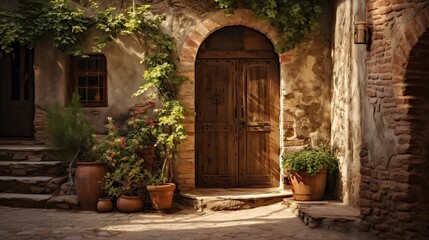 Fototapeta na wymiar Ancient Tuscan rustic door