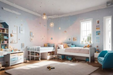 an image ofa child's bedroom witha space-themed decor