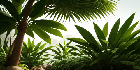 Fototapeta premium Tropical landscape, generative AI