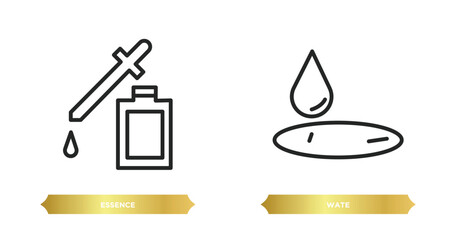 two editable outline icons from nature collection. thin concept. thin line icons such as essence, wate vector.