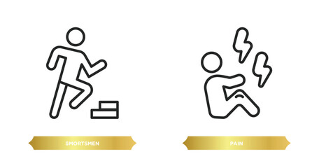 two editable outline icons from humans concept. thin line icons such as smortsmen, pain vector.
