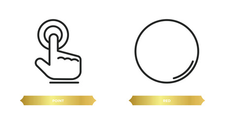 two editable outline icons from football concept. thin line icons such as point, red vector.