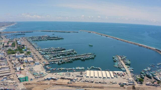 Aerial view of Boat yard 