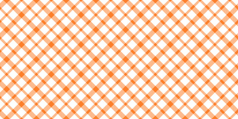 Orange white plaid rustic seamless pattern
