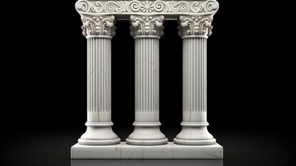 ancient greek vintage columns isolated