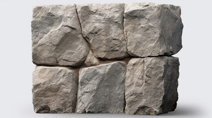 gray block stone isolated on transparent background, copy space 16:9