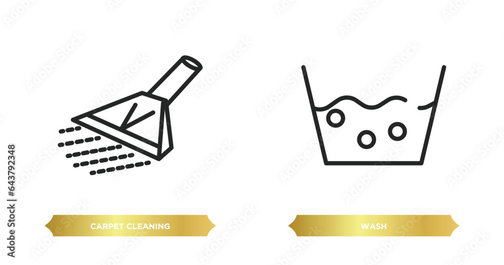 Canvas Prints two editable outline icons from cleaning concept. thin line icons such as carpet cleaning, wash vector.