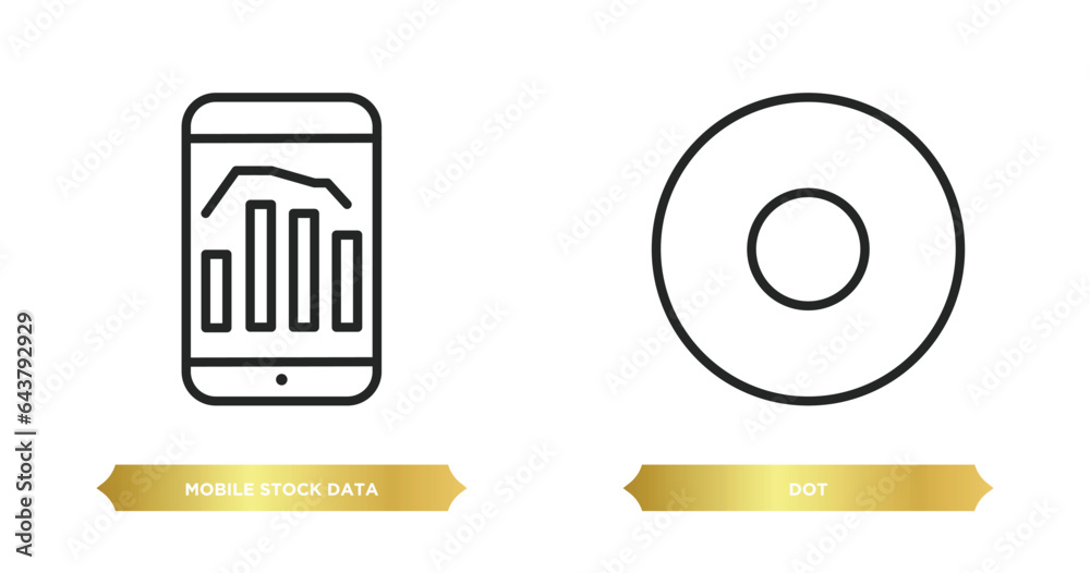 Poster two editable outline icons from business and analytics concept. thin line icons such as mobile stock