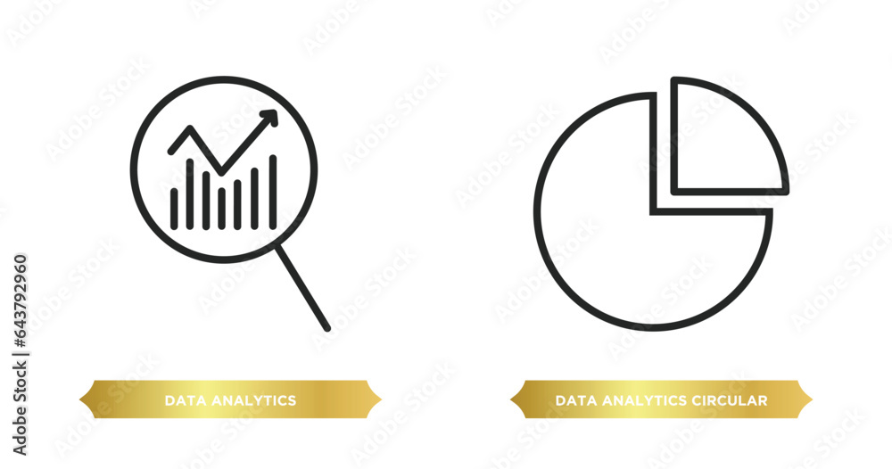 Poster two editable outline icons from business and analytics concept. thin line icons such as data analyti