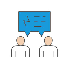 Pictogramme icones et logo conversation travail conflit couleur