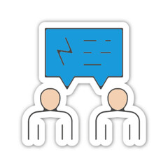Pictogramme icones et logo conversation travail conflit couleur relief