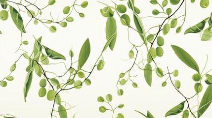 Obraz premium a close up of a tree with leaves and berries on it. generative ai