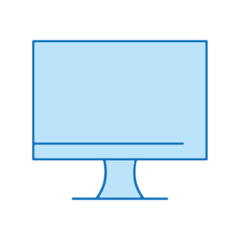 Pictogramme icones et logo ecran ordinateur bureau bleu