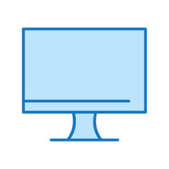 Pictogramme icones et logo ecran ordinateur bureau bleu fin