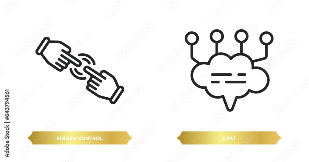 Wall mural two editable outline icons from artificial intelligence concept. thin line icons such as finger cont
