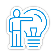 Picto idées symbole ampoule et homme