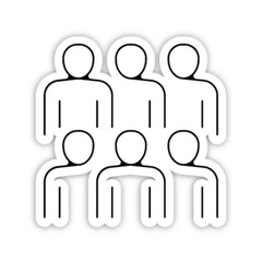 Pictogramme icones et logo groupe travail trace fin relief