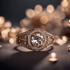 Shimmering Splendor: A Breathtaking Diamond Ring Adorned with a Dazzling Array of Exquisite Diamonds