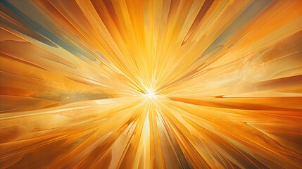  a painting of a yellow and blue burst of light in the center of the image.  generative ai