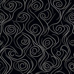 abstract white line with black background, generative ai