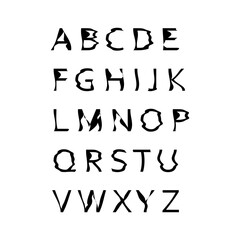 Wavy, pulsating alphabet. Font design in the style of water waves. vector illustration