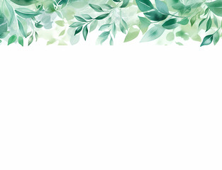 Obraz premium Watercolor illustration of mint leaves frame on white background with copy space