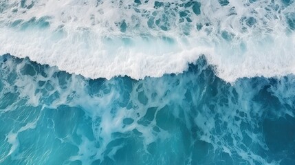 Fototapeta premium View of the blue waves on the beach