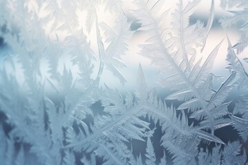 macro photography of frost patterns on a window