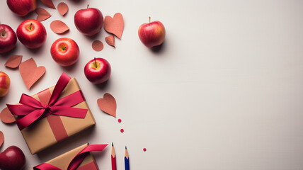 World Teachers' Day. a special holiday dedicated to educators and their significant role in education. design, international, globe, gift, card, copy space, background, greeting.