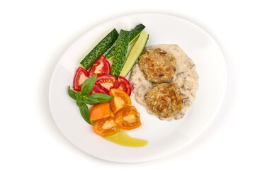 Stuffed meatballs, isolated on white background.
