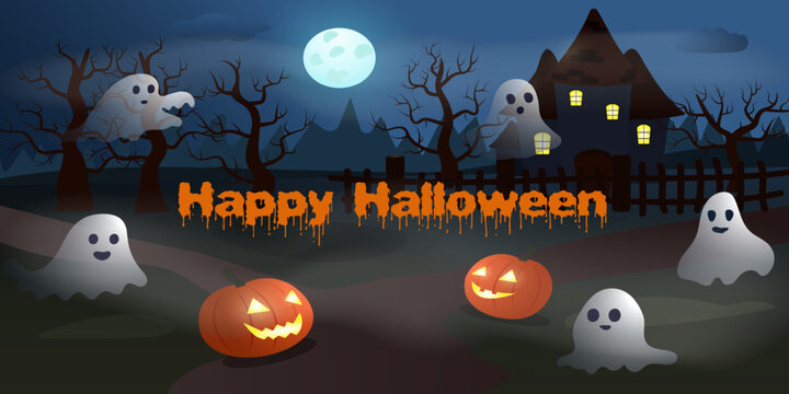 Halloween card, background for Halloween celebration