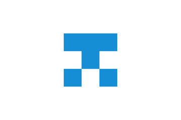 letter T pixel logo vector sign template 